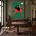 The Emerald Escape - wood dining room - western pop art painting