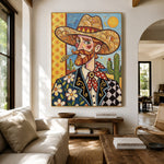 The Sunlit Gentleman - living room hero - western pop art painting