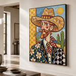 The Sunlit Gentleman - oblique close view - western pop art painting