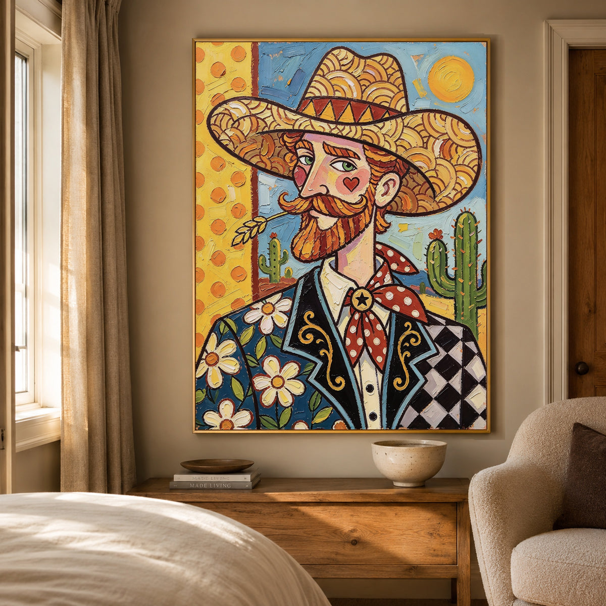 The Sunlit Gentleman - bedroom - western pop art painting