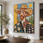 The Sunlit Gentleman - dining room close - western pop art painting