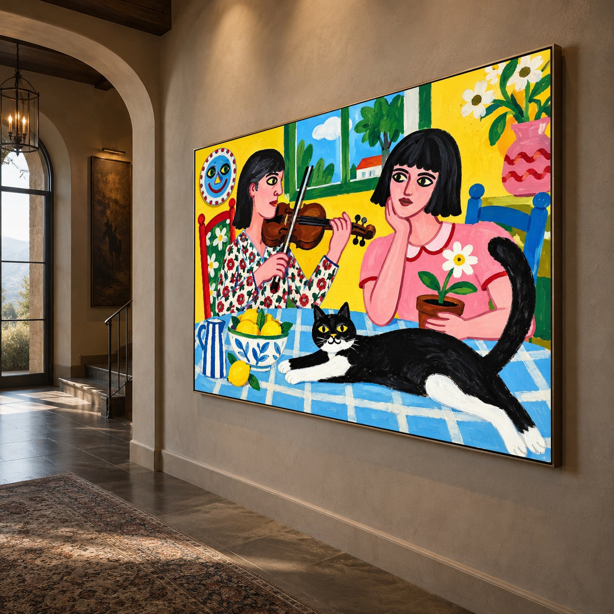 The Window Serenade - oblique close view - western pop art painting