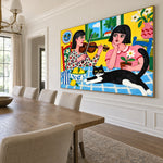 The Window Serenade - dining room side - western pop art painting