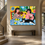 The Window Serenade - staircase entry - western pop art painting