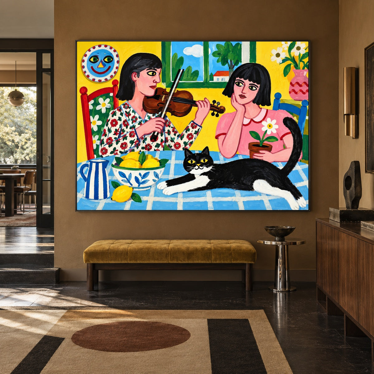 The Window Serenade - modern entry - western pop art painting