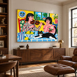 The Window Serenade - library lounge - western pop art painting