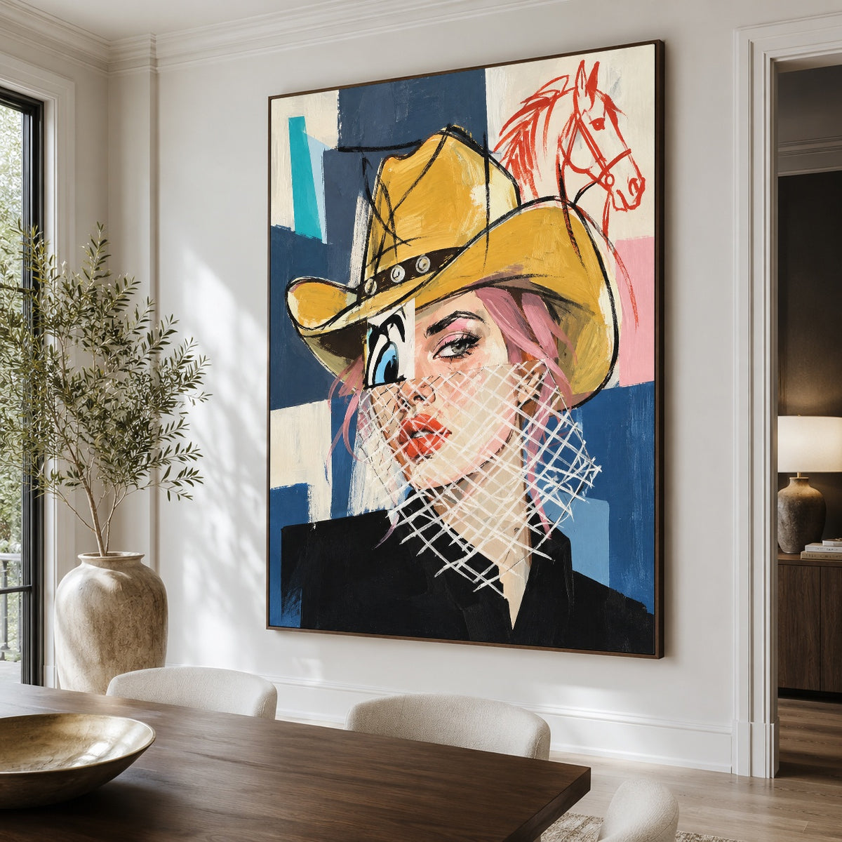 Veil of Sunlight - dining room close - western pop art painting