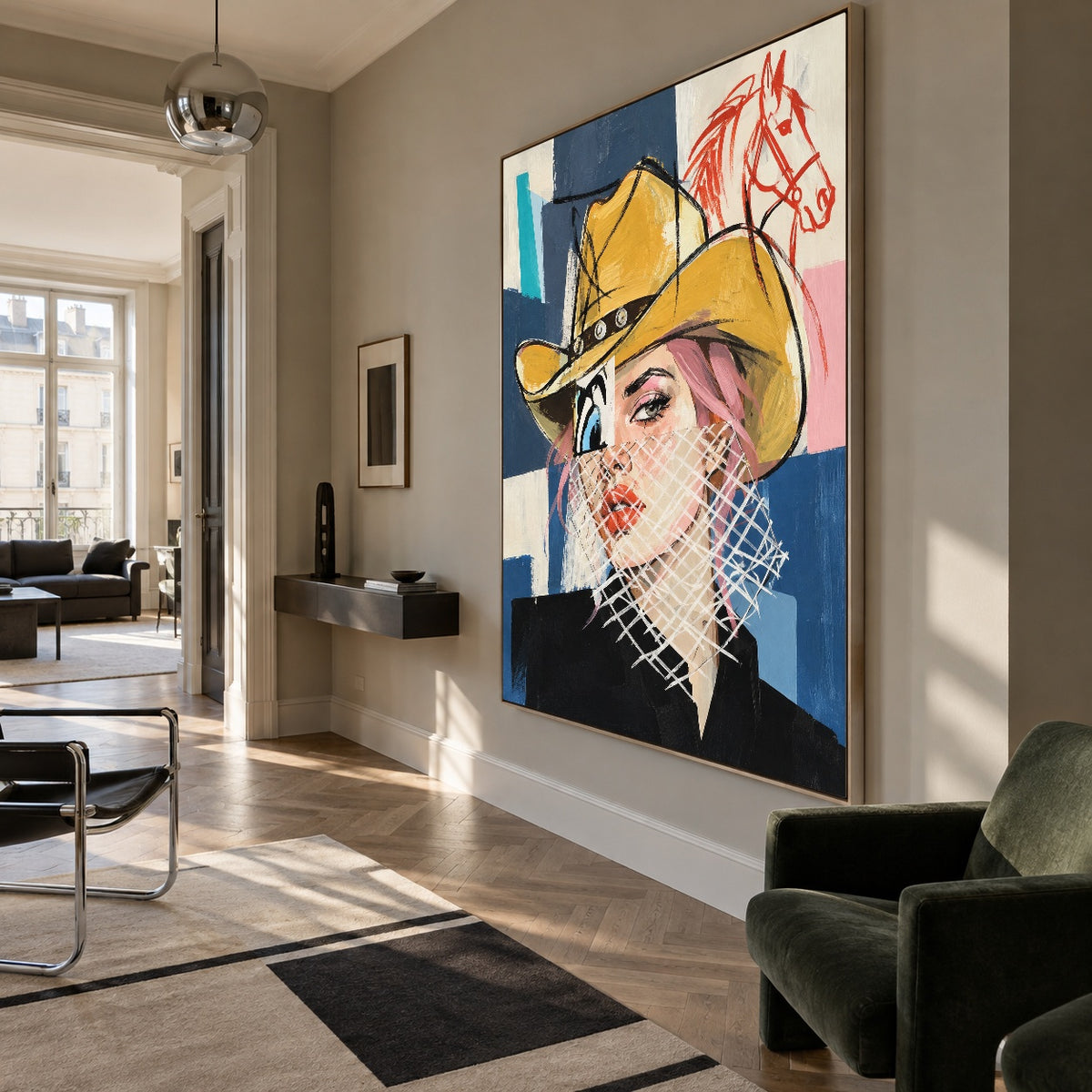 Veil of Sunlight - modern living room - western pop art painting