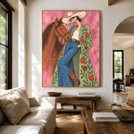 Wildflower Embrace - living room hero - western pop art painting