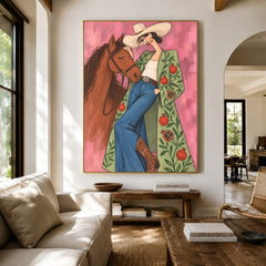 Wildflower Embrace - living room hero - western pop art painting