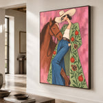 Wildflower Embrace - oblique close view - western pop art painting