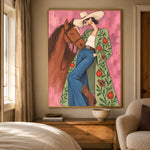 Wildflower Embrace - bedroom - western pop art painting