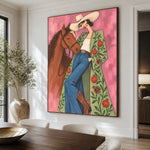 Wildflower Embrace - dining room close - western pop art painting