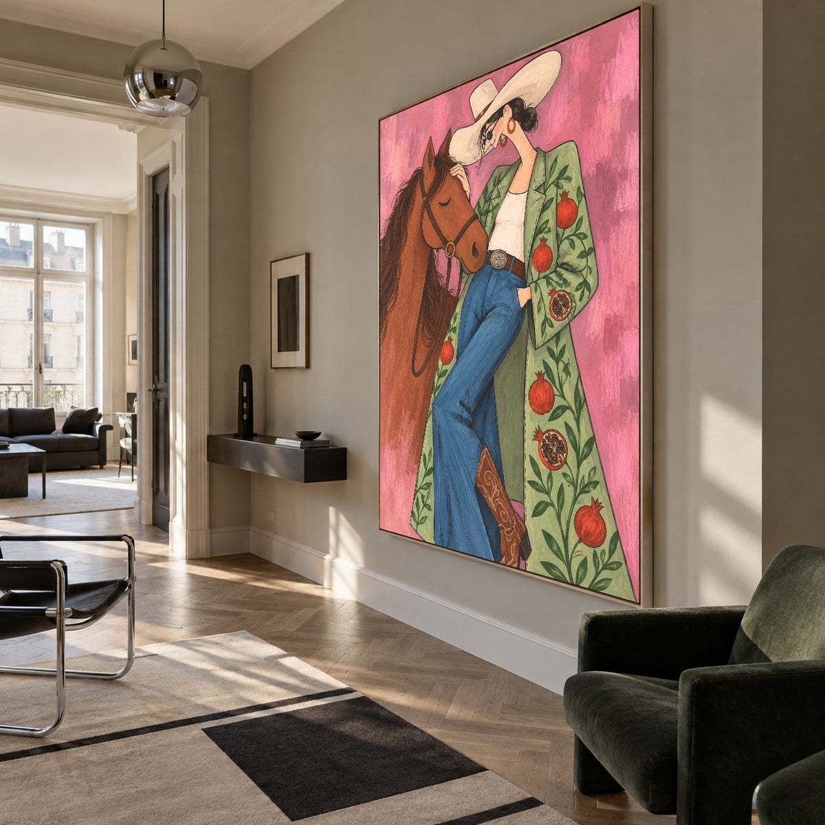 Wildflower Embrace - modern living room - western pop art painting