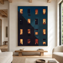 Windows of Belonging - living room hero - textured impasto artwork