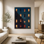Windows of Belonging - sunlit living room - textured impasto artwork