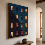 Windows of Belonging - opposite side view - textured impasto artwork