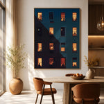 Windows of Belonging - dining room - textured impasto artwork