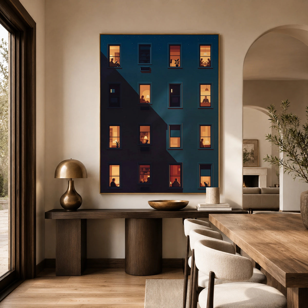 Windows of Belonging - home office - textured impasto artwork