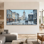 Winter Town Waltz - living room - textured impasto artwork