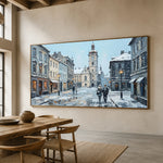 Winter Town Waltz - dining room - textured impasto artwork
