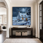 Winter Window Glow - entryway - textured impasto artwork